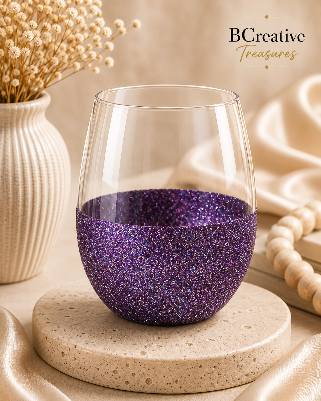 Personalized Stemless Wine Glass